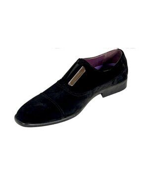 After Midnight 6593 Men's Black Faux Suede Slip On Dress Shoes